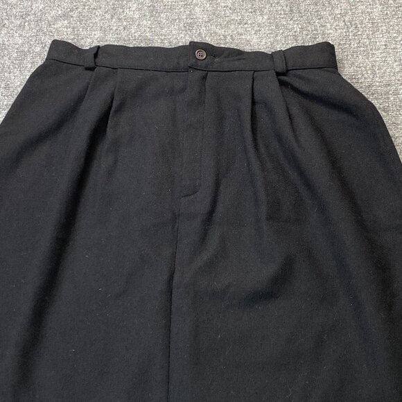 VTG LL Bean Skirt Womens 14 Black 100% Wool USA Made Pockets Lined 27”L Career - Picture 2 of 13